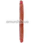 Двокінцевий фалоімітатор Get Real Foreskin Doubledong 46 cm, коричневий - Фото №1