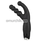 Анально-вагінальний вібратор Backdoor Lovers Double Vibrator з кульками, чорний - Фото №1