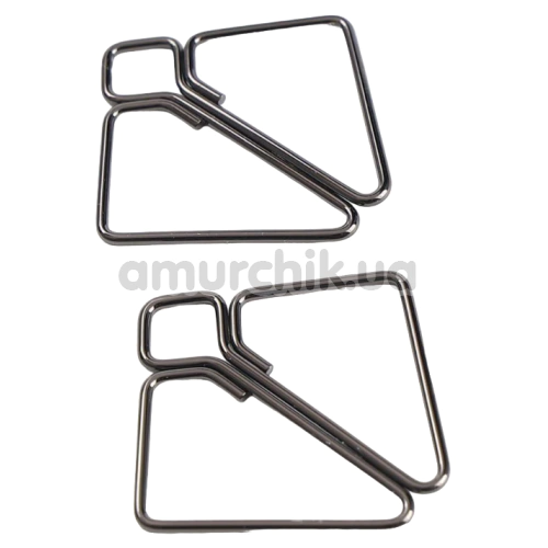 Зажимы для сосков Lockink Minimalism Metal Nipple Clamps, серебряные - Фото №1