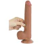 Фаллоимитатор Sliding-Skin Dual Layer Dong 9 с мошонкой, светло-коричневый - Фото №6