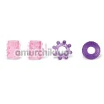 Набор эрекционных колец и насадок Sensitive Touch Ornament Sleeve Kit, 4шт - Фото №1