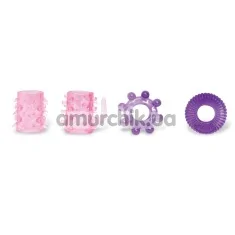 Набор эрекционных колец и насадок Sensitive Touch Ornament Sleeve Kit, 4шт - Фото №1