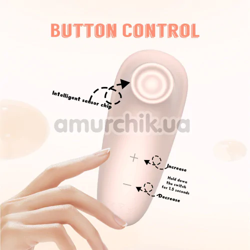Кліторальний вібратор з пульсацією Kissen Rosebud, світло-рожевий