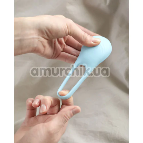 Виброкольцо для члена Sweet Em Velvet Lure Vibe Ring, голубое