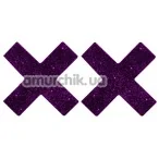 Прикраси для сосків Titty Sticker, хрестики фіолетові - Фото №1