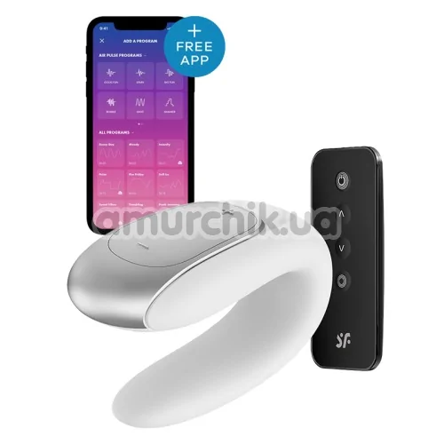 Вибратор Satisfyer Double Fun Partner Vibrator, белый - Фото №1