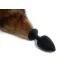 Анальная пробка с коричневым хвостиком Boss Series Fox Tail XXL, черная - Фото №5