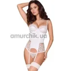 Комплект Obsessive 871-COR-2 белый: корсет + трусики - Фото №1