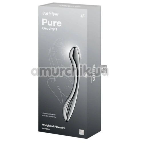 Фалоімітатор Satisfyer Pure Gravity 1, срібний