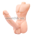 Фаллоимитатор с мужским торсом Temptation Bigger Man Monster Dick, телесный - Фото №1