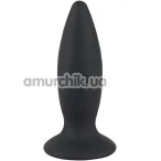 Анальная пробка с вибрацией Black Velvets Rechargeable Plug M, черная - Фото №1