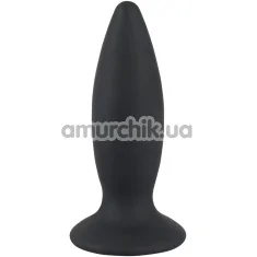 Анальная пробка с вибрацией Black Velvets Rechargeable Plug M, черная - Фото №1