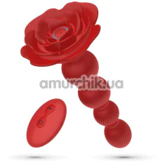 Анальний вібростимулятор з ротацією Crushious Rosaline, червоний - Фото №1