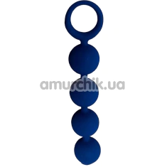 Анальная цепочка Loveshop Silicone Four Anal Beads Chain, синяя - Фото №1
