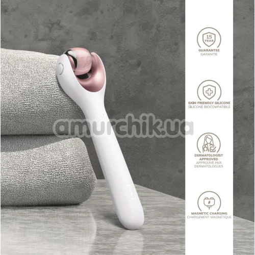 Массажер-роллер для лица с микроиглами Geske MicroNeedle Face Roller 9 in 1, кремовый