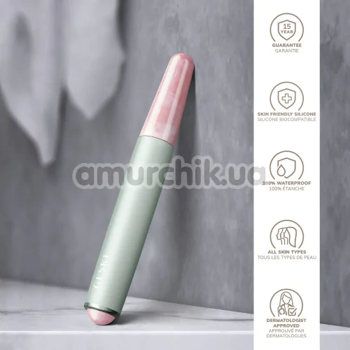 Ручка-масажер для обличчя Geske Double-Sided Rose Quartz Depuffing Pen 7 in 1, зелений