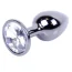 Анальна пробка з прозорим кристалом Exclusivity Jewellery Dark Silver Plug, срібна - Фото №1