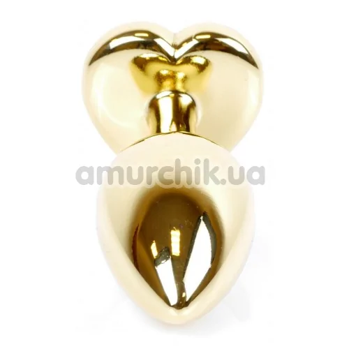 Анальная пробка с прозрачным кристаллом Exclusivity Jewellery Gold Heart Plug, золотая