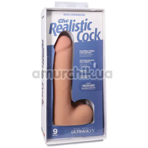 Фаллоимитатор Doc Johnson The Realistic Cock With Balls 9, телесный