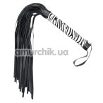 Флоггер DS Fetish Zebra Flogger, черно-белый - Фото №1
