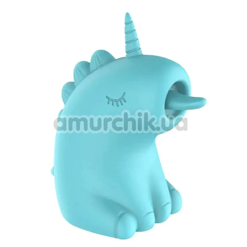 Симулятор орального секса для женщин с вибрацией Univibe Sexy Unicorn, голубой