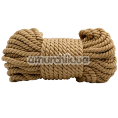 Веревка для бондажа с металлическими наконечниками DS Fetish Jute 15 м, бежевая - Фото №1