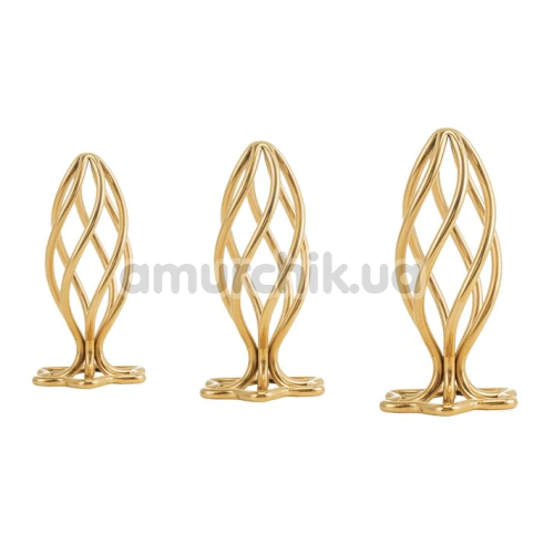 Анальна пробка Lockink Sevanda Hollow Spiral Anal Plug L, золота