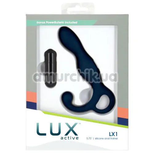 Стимулятор простаты Lux Active LX1 Silicone Anal Trainer + вибропуля Power Bullet, синий