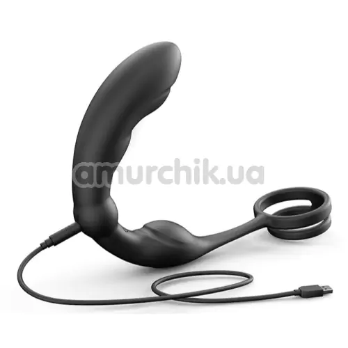 Вибростимулятор простаты с эрекционным кольцом Dorcel P-Ring, черный