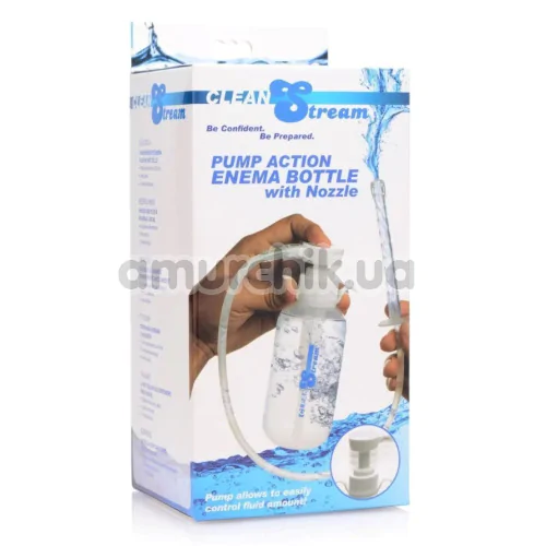 Интимный душ Clean Stream Pump Action Enema Bottle With Nozzle, прозрачный