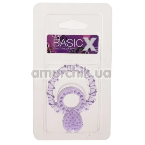 Эрекционное кольцо BasicX двойное, фиолетовое