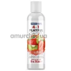 Лубрикант с согревающим эффектом Swiss Navy 4 in 1 Playful Flavors Straw-Kiwi Pleasures - клубника с киви, 29.5 мл - Фото №1