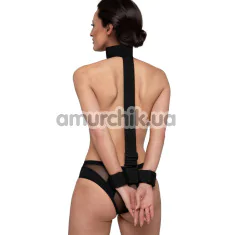 Ошейник с фиксаторами для рук Bedroom Fantasies Soft Straps Arm and Neck Restraints, черный - Фото №1