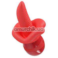 Симулятор орального секса для женщин с вибрацией Pretty Love Obelia, красный - Фото №1