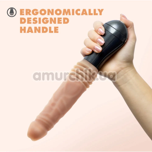 Вибратор с ротацией и толчками Dr. Skin Silicone Dr. Knight 5, телесный