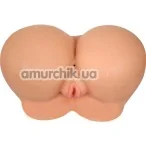 Искусственная вагина и анус с вибрацией CyberSkin Virtual Sex Ultra Big Ass Bang Doggy Style Pussy & Ass, телесная - Фото №1