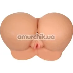 Искусственная вагина и анус с вибрацией CyberSkin Virtual Sex Ultra Big Ass Bang Doggy Style Pussy & Ass, телесная - Фото №1