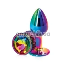 Анальная пробка с радужным кристаллом Loveshop Seamless Butt Plug S, радужная - Фото №1