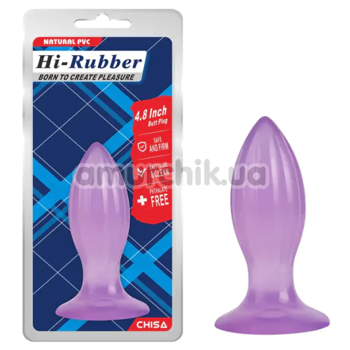 Анальна пробка Hi-Rubber 4.8 Inch Butt Plug, фіолетова