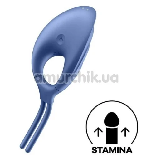 Виброкольцо Satisfyer Swordsman, синее