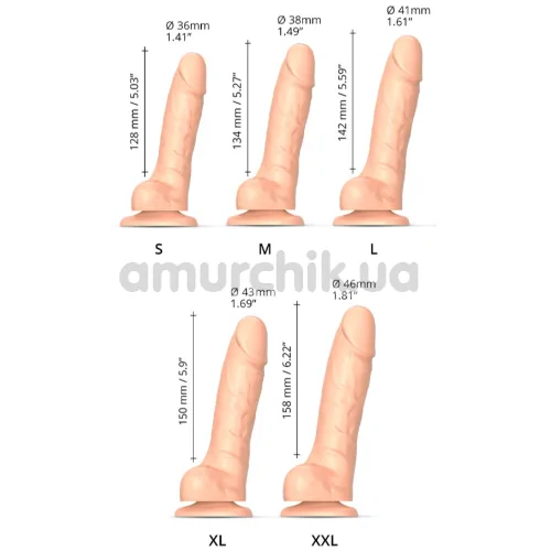Фалоімітатор Strap-On-Me Sliding Skin Realistic Dildo S, тілесний
