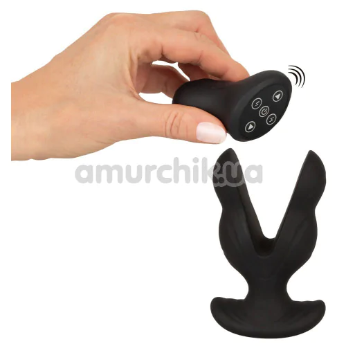 Анальная пробка с вибрацией и электростимуляцией Anos RC Power Expander Plug, черная