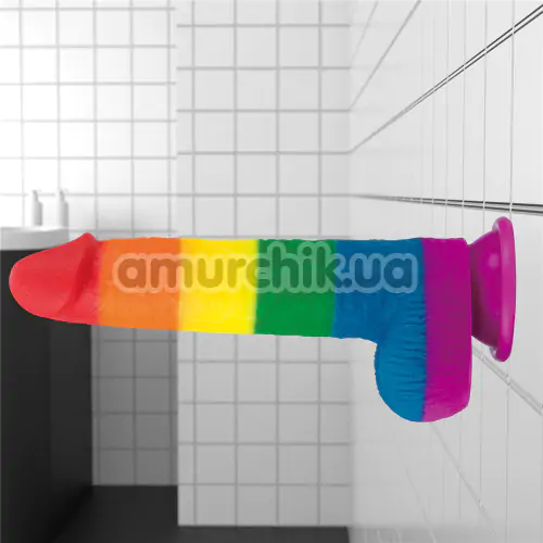 Фаллоимитатор LoveToy Prider 9, радужный
