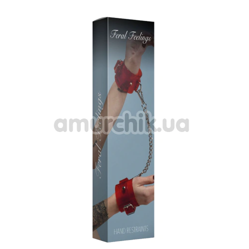 Фиксаторы для рук Feral Feelings Hand Restraints Laquer, прозрачно-красные