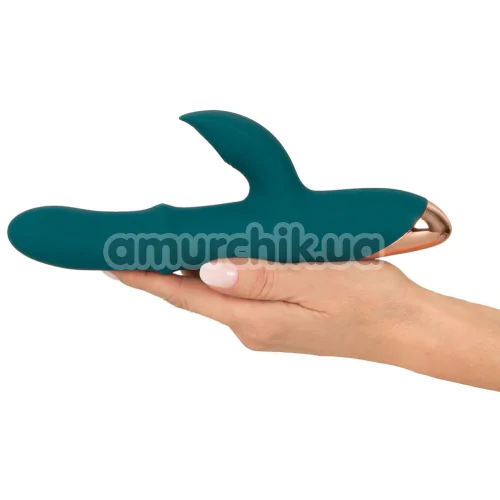 Вибратор с пульсацией Thumping Rabbit Vibrator, зеленый