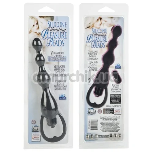 Анальный вибростимулятор Silicone Vibrating Beads Black чёрный