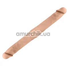 Двокінцевий фалоімітатор Silexd Premium Silicone Dildo Double Dong S, тілесний - Фото №1