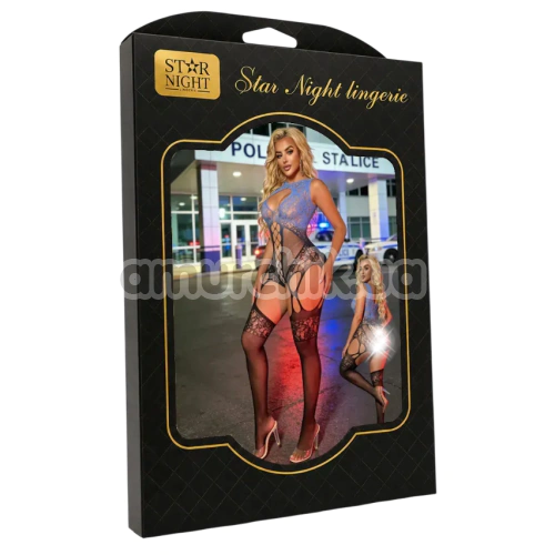 Комбинезон Star Night Sexy Gradient Bodystocking, черно-голубой