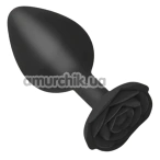 Анальная пробка Roses Til' Dawn Silicone Anal Plug Medium, черная - Фото №1