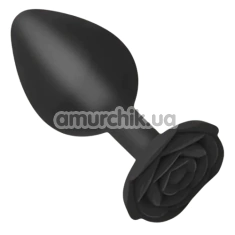 Анальная пробка Roses Til' Dawn Silicone Anal Plug Medium, черная - Фото №1